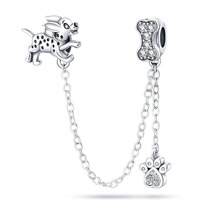 Charm Perro Hueso Cadena de Seguridad - palacecharacters