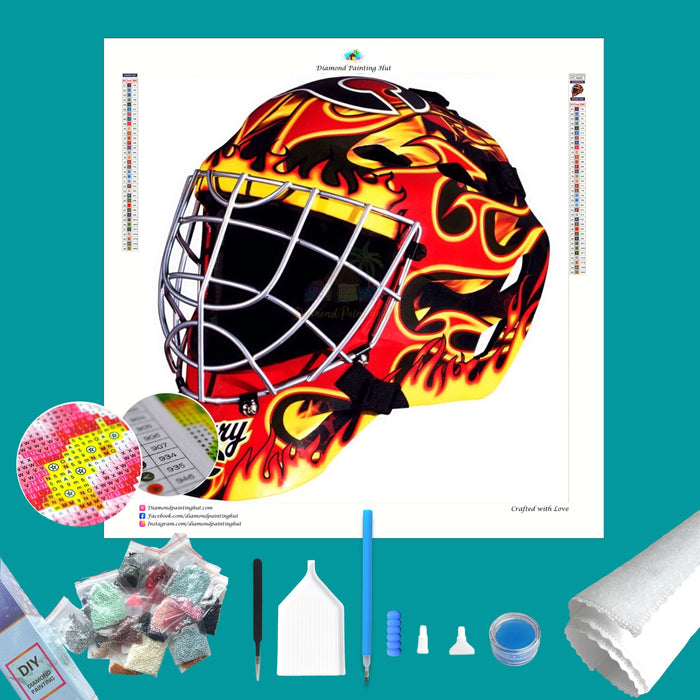 Calgary Flames NHL Goalie Mask Diamond Painting-Diamond Painting Hut