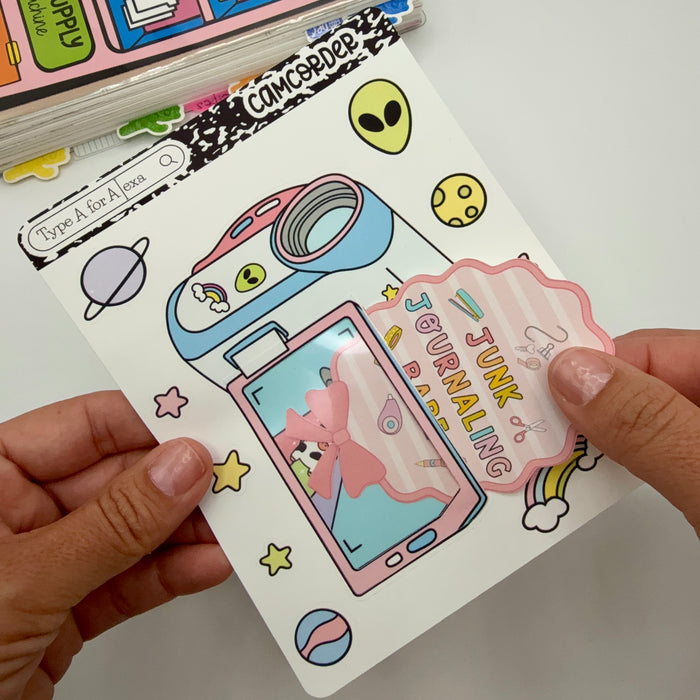 Camcorder Jumbo Journaling Sticker Pocket