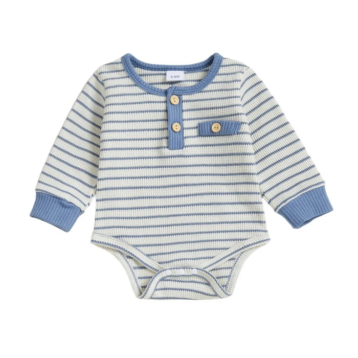 CARSON Striped Long-Sleeve Romper