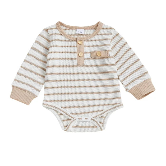 CARSON Striped Long-Sleeve Romper