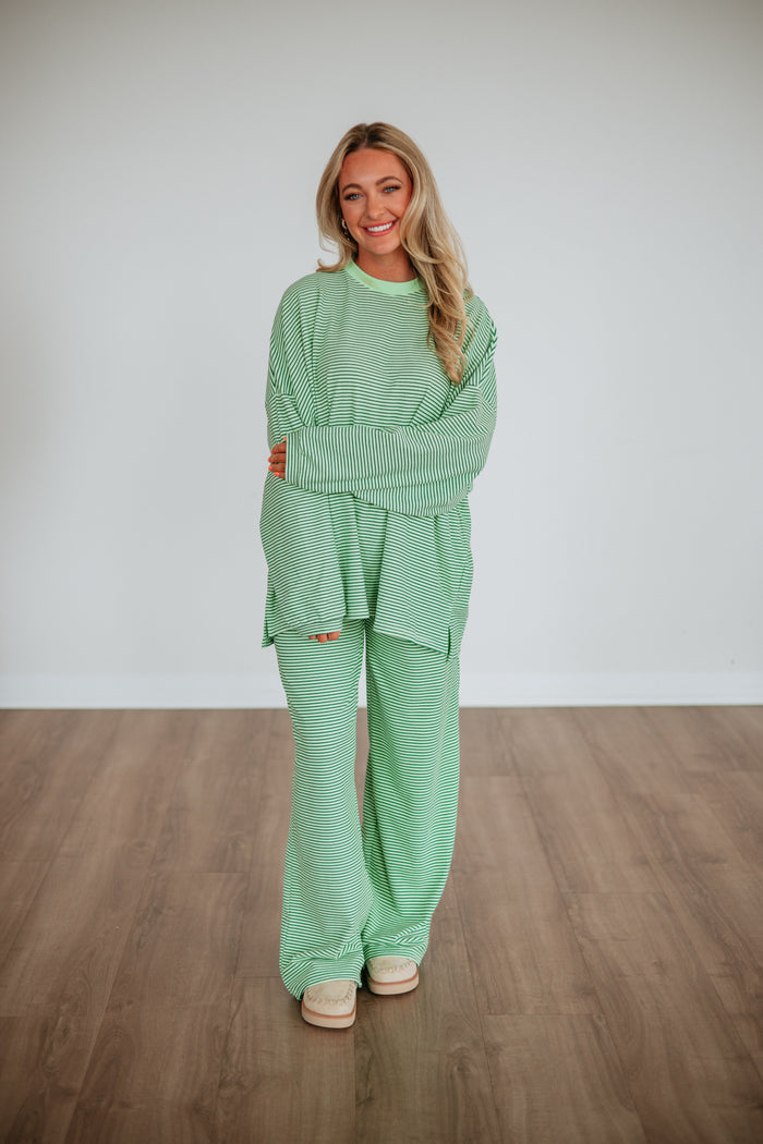 Cayla Striped Top - Key Lime Mix
