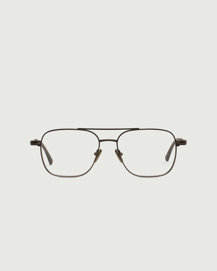 Gunmetal-Midnight Polarized::Chase Eyeglasses pilot Black metal front 1