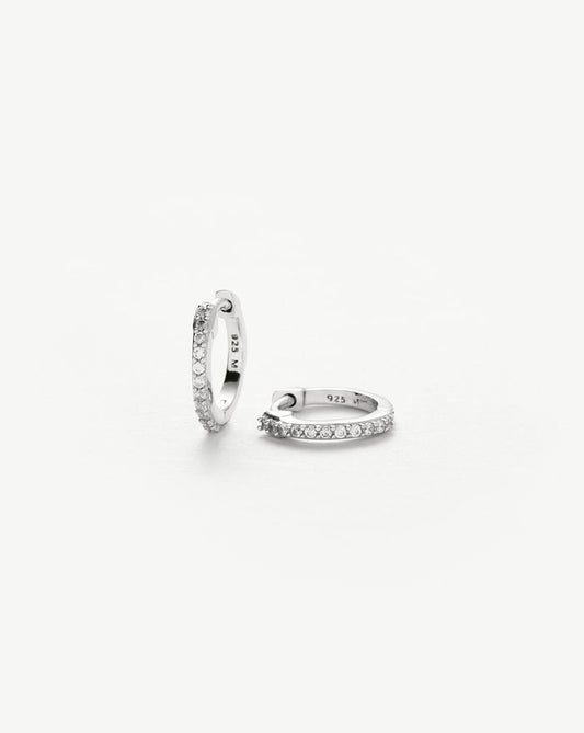 Classic Pave Huggies | Sterling Silver/Cubic Zirconia Earrings Missoma