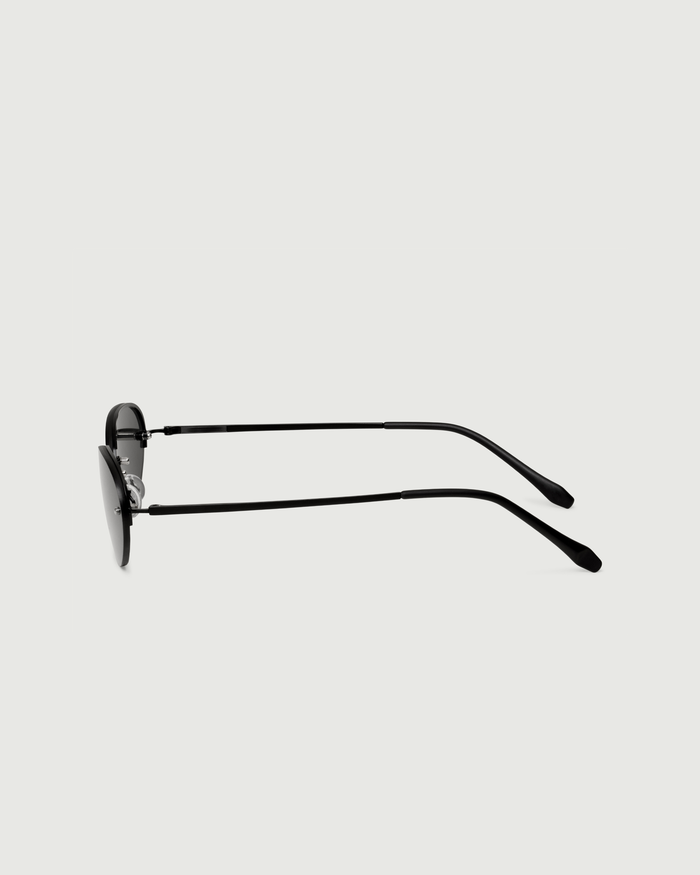 Charcoal::Coco Sunglasses oval black metal side