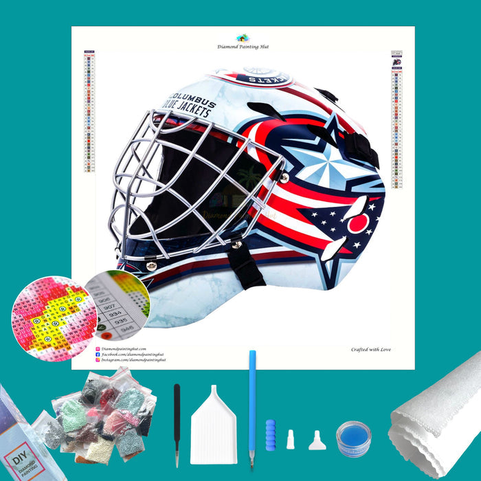 Columbus Blue Jackets NHL Goalie Mask Diamond Painting-Diamond Painting Hut
