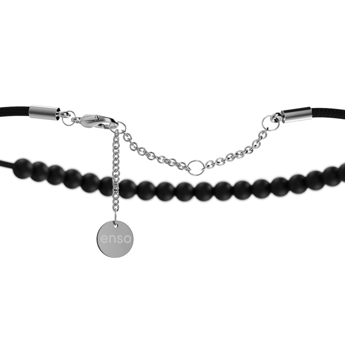 6mm Cord Beaded Choker - Obsidian