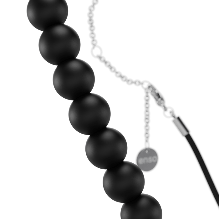 6mm Cord Beaded Choker - Obsidian