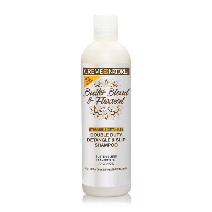 Creme of Nature Butter Blend & Flaxseed Double Duty Detangle & Slip Shampoo 12oz