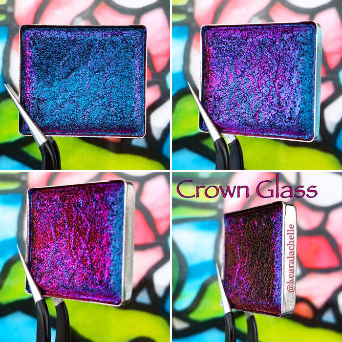 Crown Glass Jewelled Multichrome Eyeshadow angle shifts teal-indigo-pink-red-orange-gold