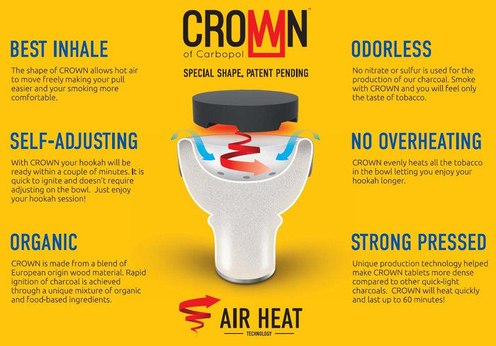 Crown Hookah Charcoal (Wholesale)