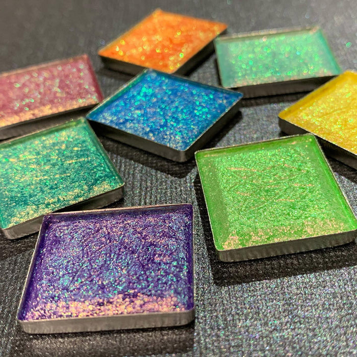 Scattered Vibrant Multichrome Bundle featuring Crown Jewel Vibrant Multichrome Eyeshadow, Bloodline, Majesty, Throne, Courtyard, Lineage, Heirloom, Royalty