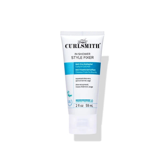 Curlsmith In-Shower Style Fixer tube on a white background