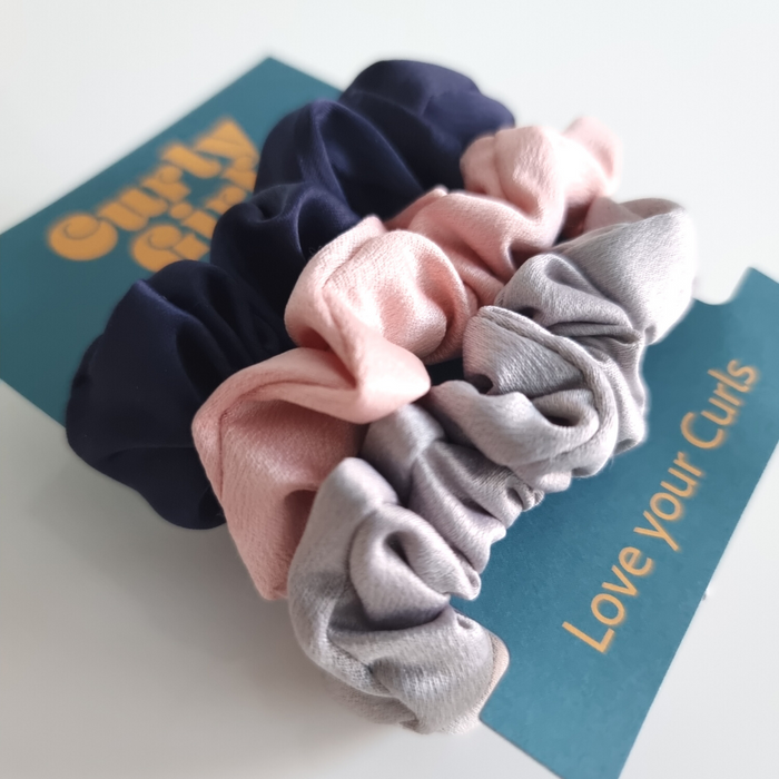 Curly Girl Silks Petite Satin Scrunchies - 3pcs (SATIN)