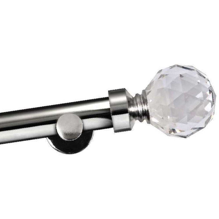 Curtain Rod 1.6-3.1m x 16-19mm Silver Stud