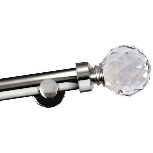 Curtain Rod 1.6-3.1m x 16-19mm Silver Stud
