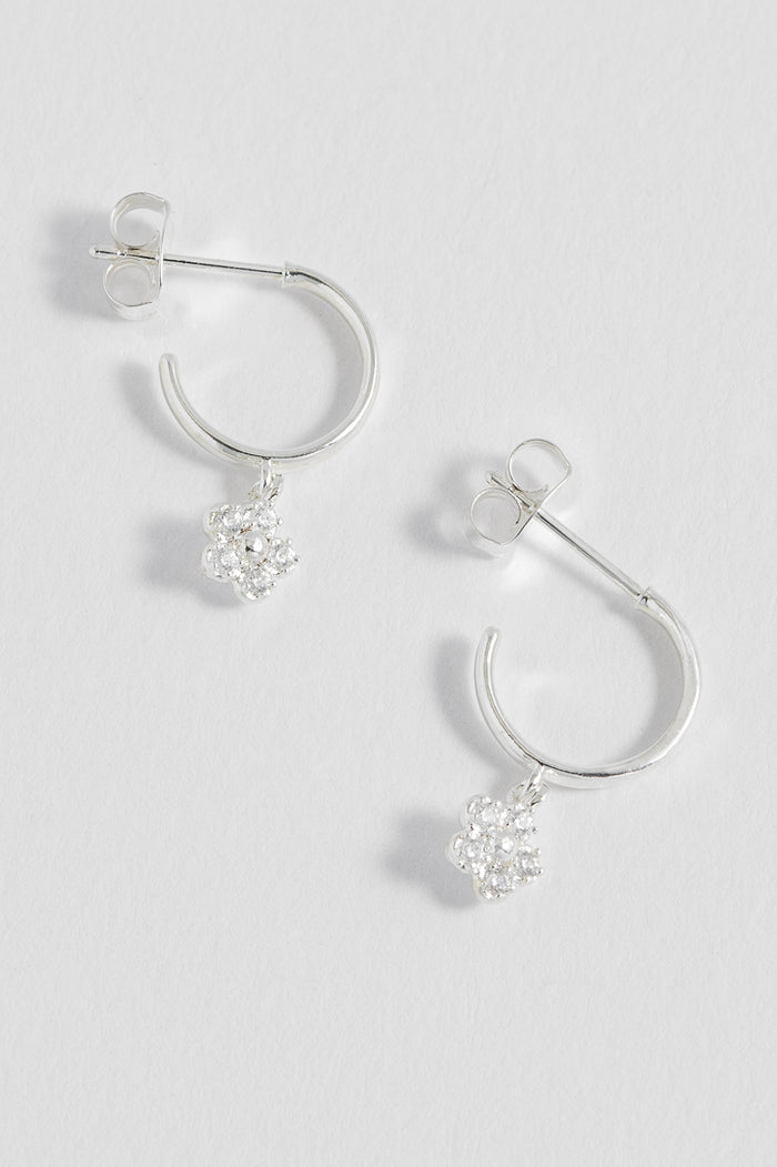 CZ Flower Hoops