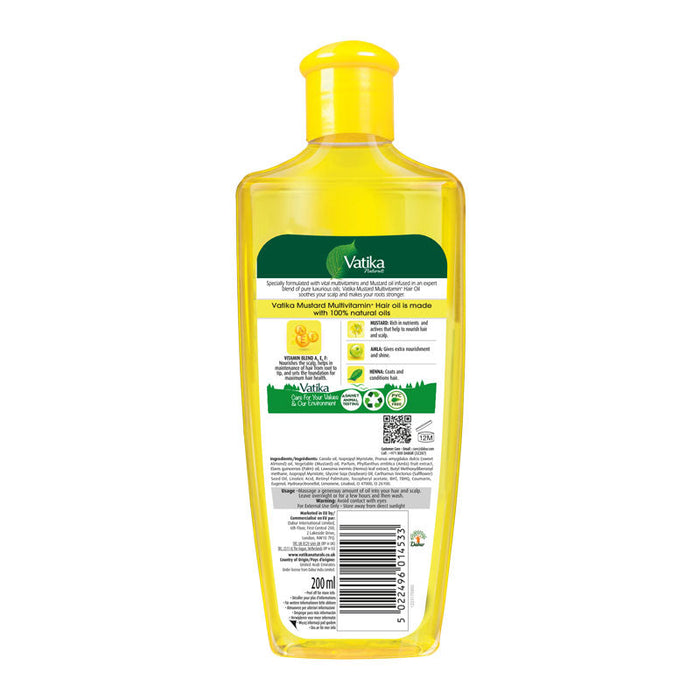Dabur Vatika Naturals Multivitamin Enriched Mustard Hair Oil 200ml