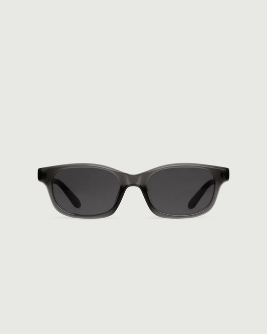 Heron ::Dane Wide Sunglasses rectangle black brown recycled polyester front