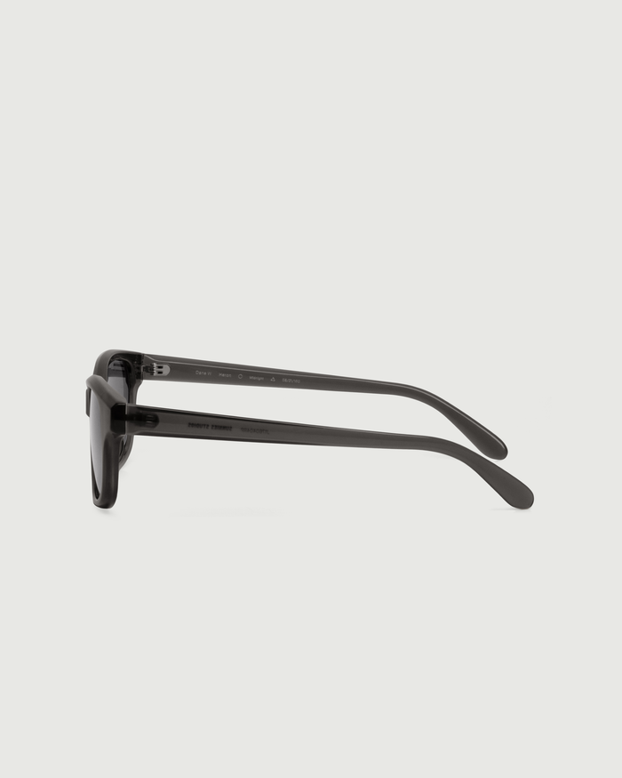 Heron ::Dane Wide Sunglasses rectangle black brown recycled polyester side