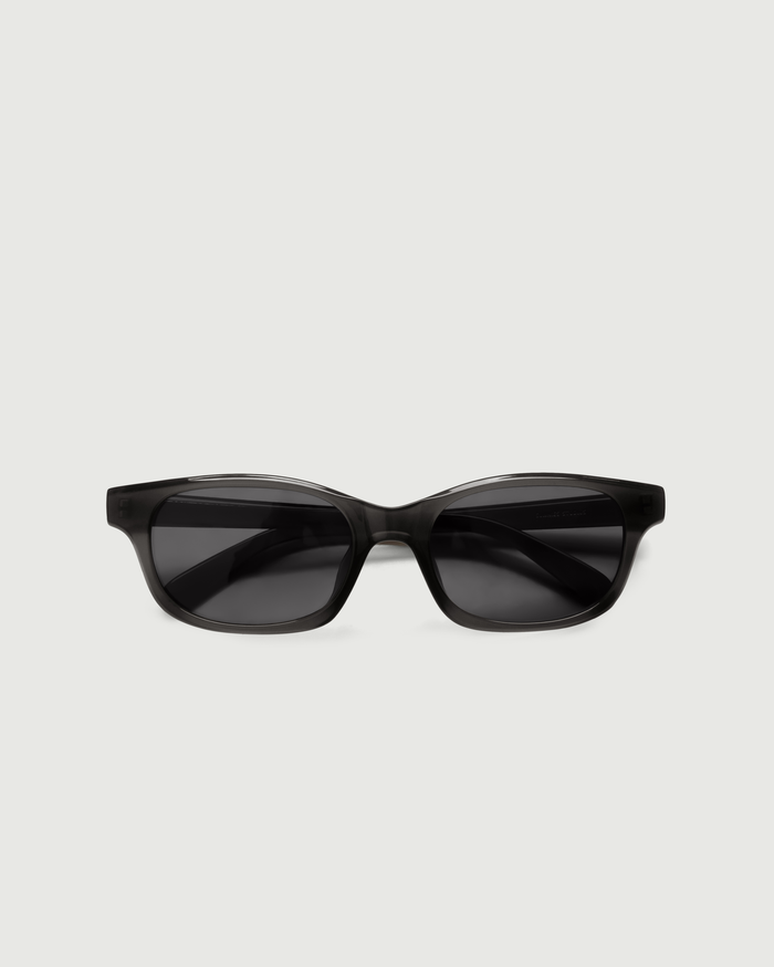 Heron ::Dane Wide Sunglasses rectangle black brown recycled polyester top