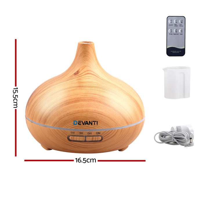 Devanti 300ml 4 in 1 Aroma Diffuser - Light Wood - Devanti