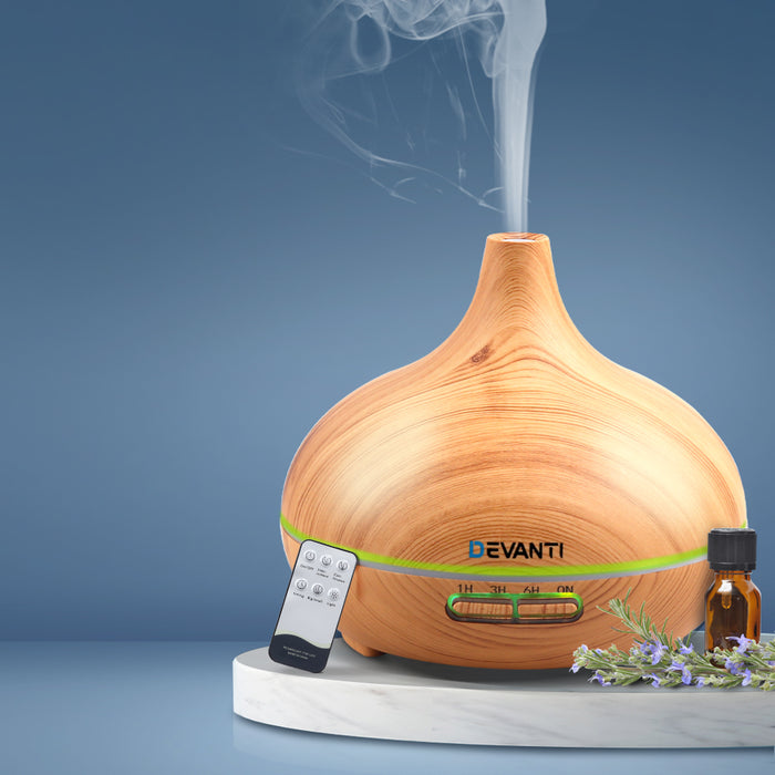 Devanti 300ml 4 in 1 Aroma Diffuser - Light Wood - Devanti