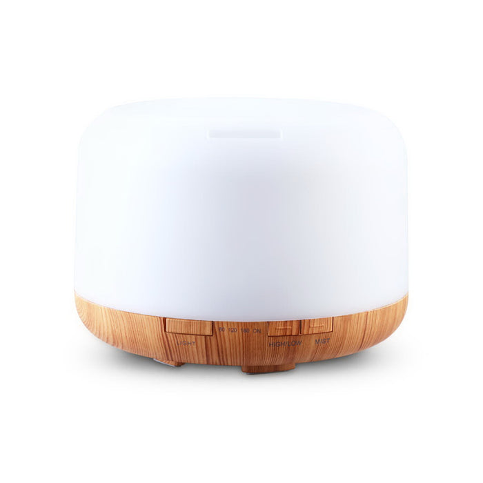 Devanti Aroma Diffuser Aromatherapy LED Night Light Air Humidifier Purifier Light Wood Grain 500ml - Devanti