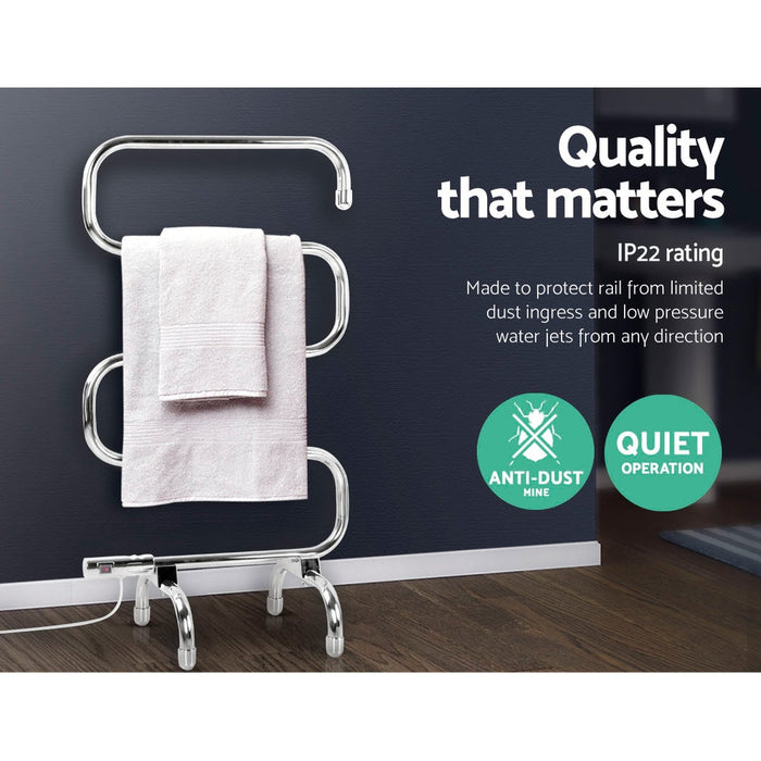Devanti Electric Heated Towel Rail Silver