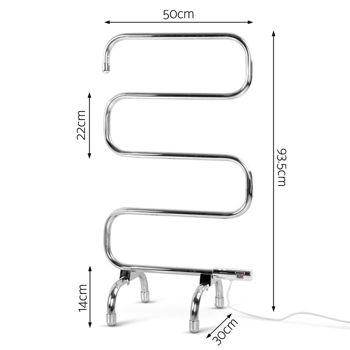 Devanti Electric Heated Towel Rail Silver