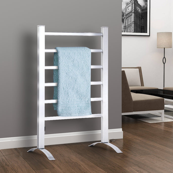 Devanti Electric Heated Towel Rail Standing Silver
