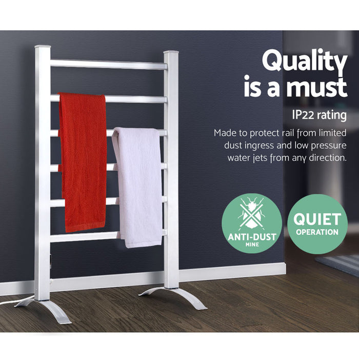 Devanti Electric Heated Towel Rail Standing Silver