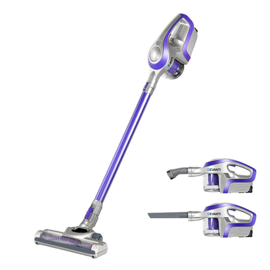 Devanti Cordless Stick Vacuum Cleaner Purple and Grey