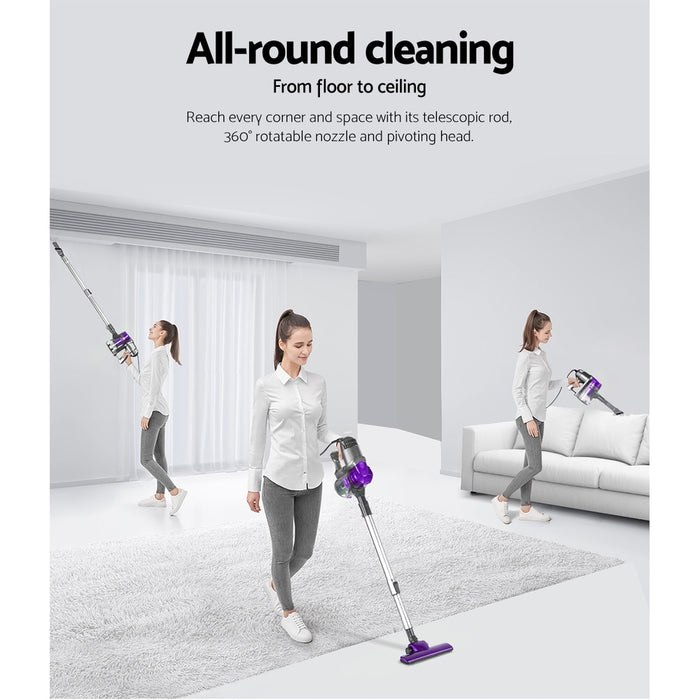 Devanti Corded Handheld Bagless Vacuum Cleaner - Purple and Silver - Devanti