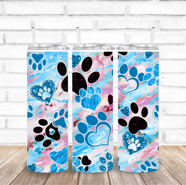 Dog Lovers Paw Print Tumbler