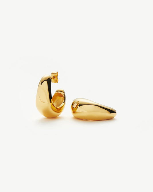 Dome Medium Hoop Earrings | 18ct Gold Plated Earrings Missoma