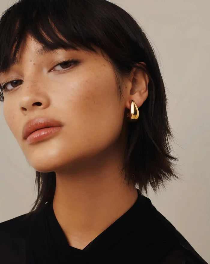 Dome Medium Hoop Earrings | 18ct Gold Plated Earrings Missoma