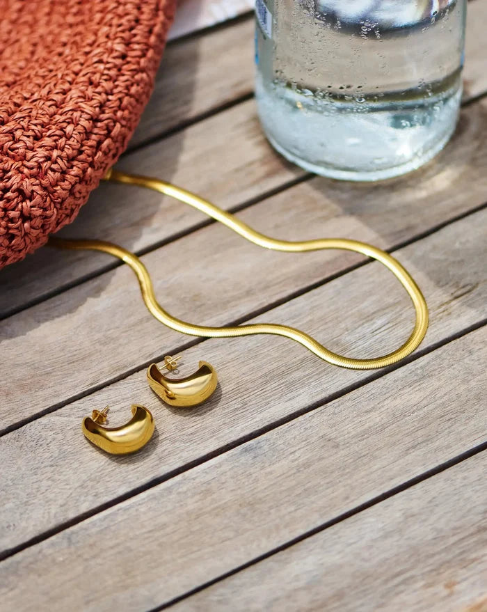 Dome Medium Hoop Earrings | 18ct Gold Plated Earrings Missoma