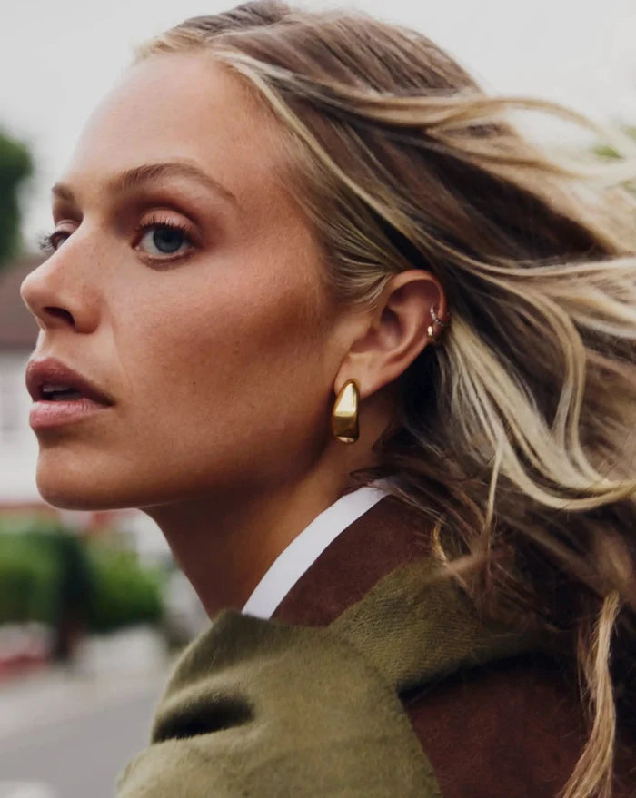Dome Medium Hoop Earrings | 18ct Gold Plated Earrings Missoma
