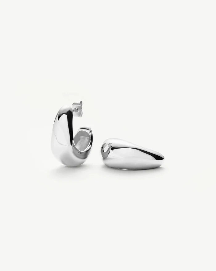 Dome Medium Hoop Earrings | Silver Plated Earrings Missoma