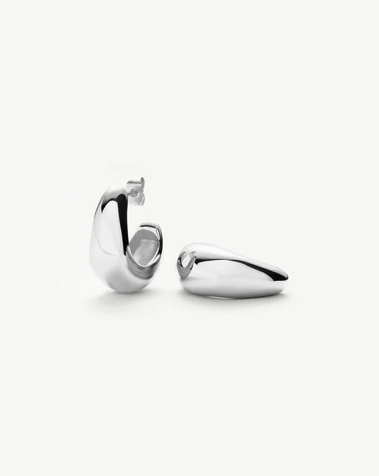Dome Medium Hoop Earrings | Silver Plated Earrings Missoma