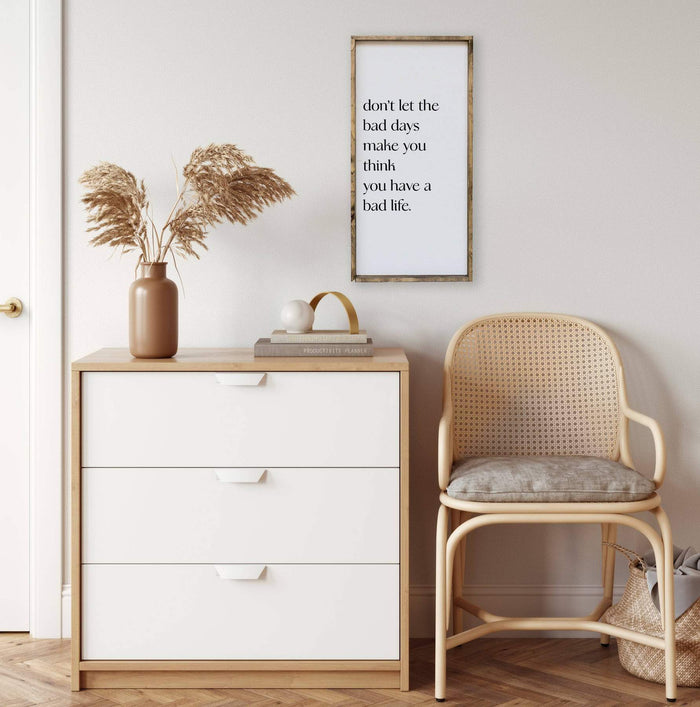 wooden motivational sign