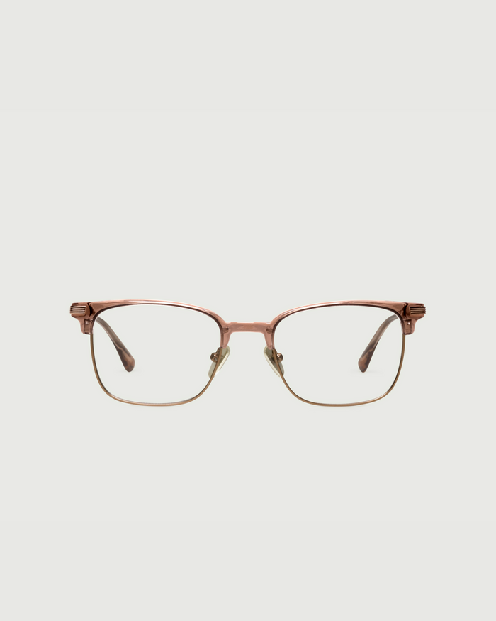 Almond::Drew Eyeglasses Square Brown plant-based plastic front