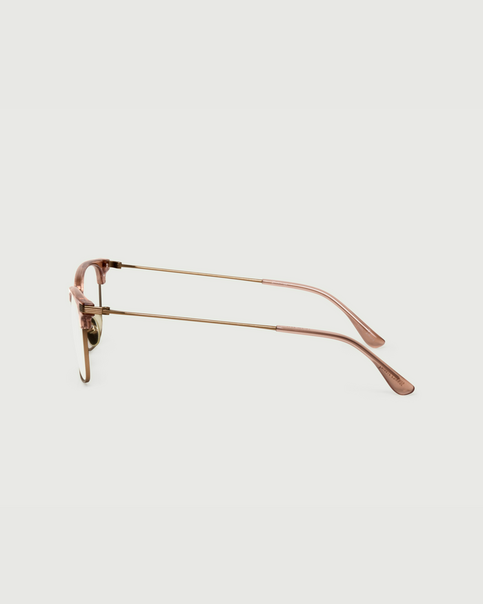 Almond::Drew Eyeglasses Square Brown plant-based plastic side