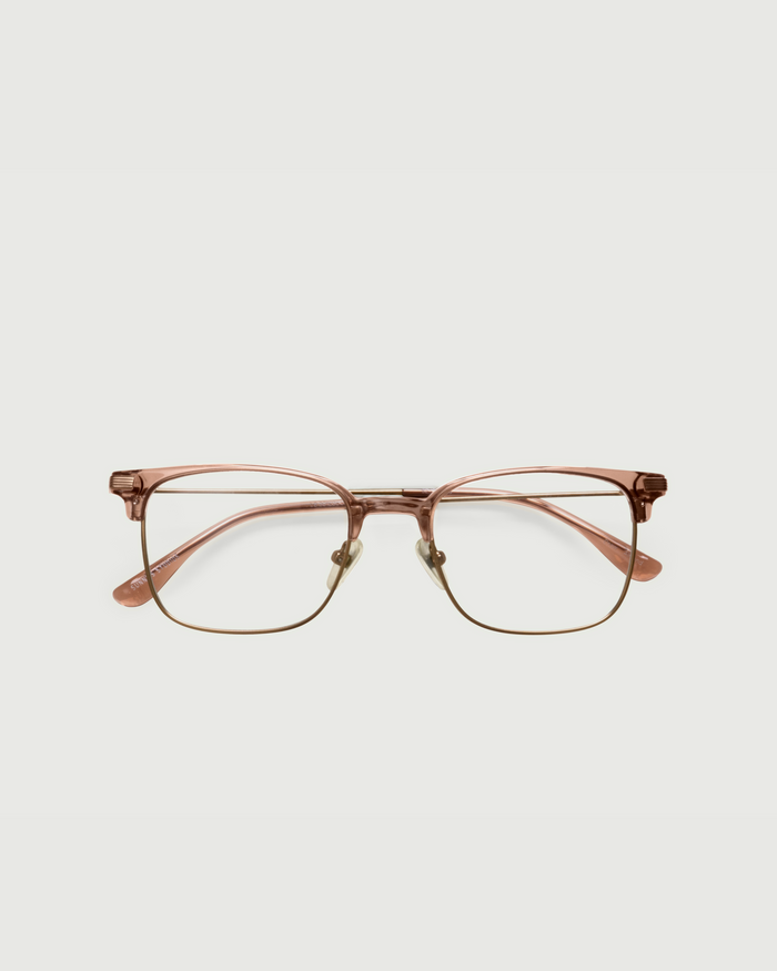 Almond::Drew Eyeglasses Square Brown plant-based plastic top