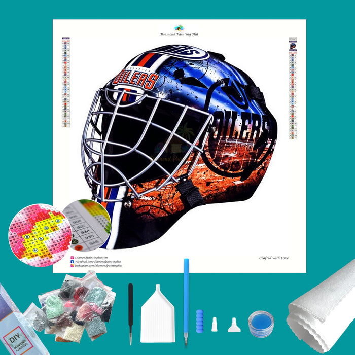 Edmonton Oilers NHL Goalie Mask Diamond Painting-Diamond Painting Hut