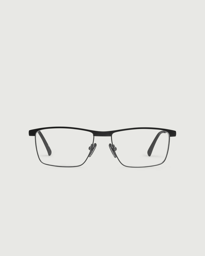 Charcoal::Elliot Eyeglasses Rectangle Black metal front