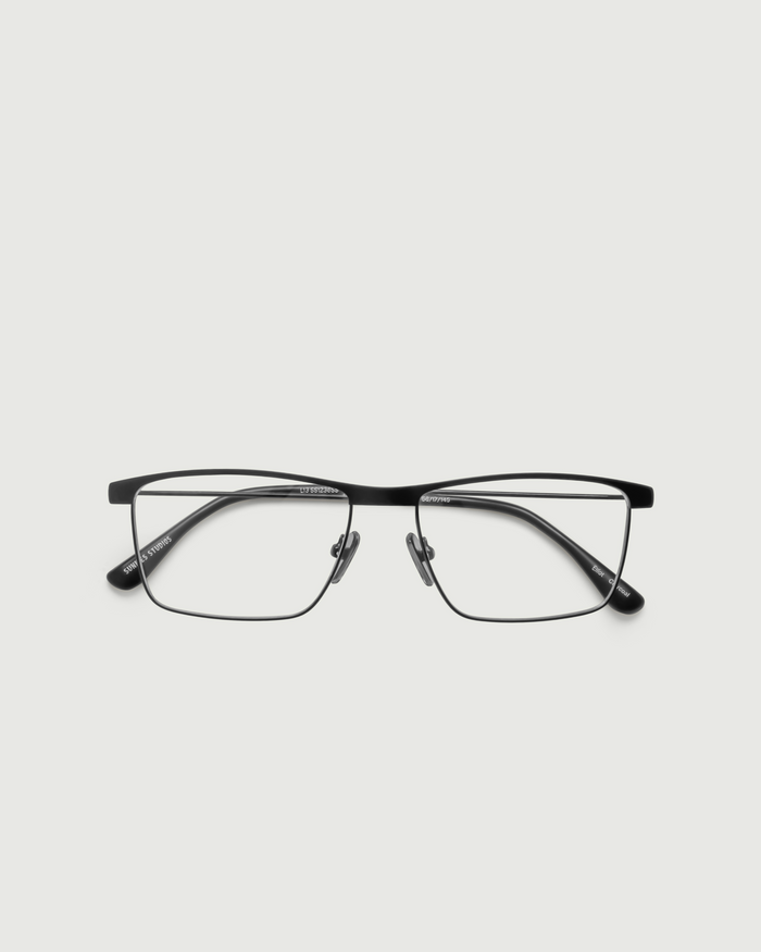 Charcoal::Elliot Eyeglasses Rectangle Black metal top