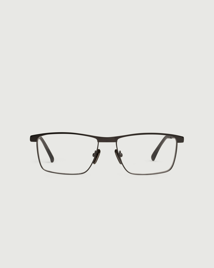 Gunmetal::Elliot Eyeglasses Rectangle Gray metal front