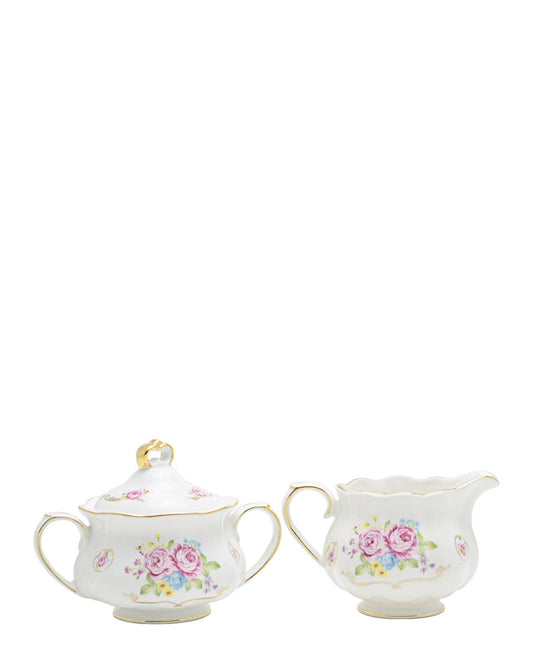 English Rose Milk Jug & Sugar Canister